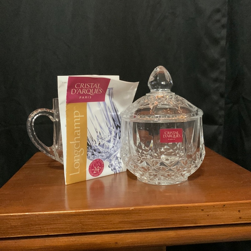 LONGCHAMP-CRISTAL D’ARQUES Paris. SUGAR BOWL & CREAMER (NO CHIPS OR CRACKS)